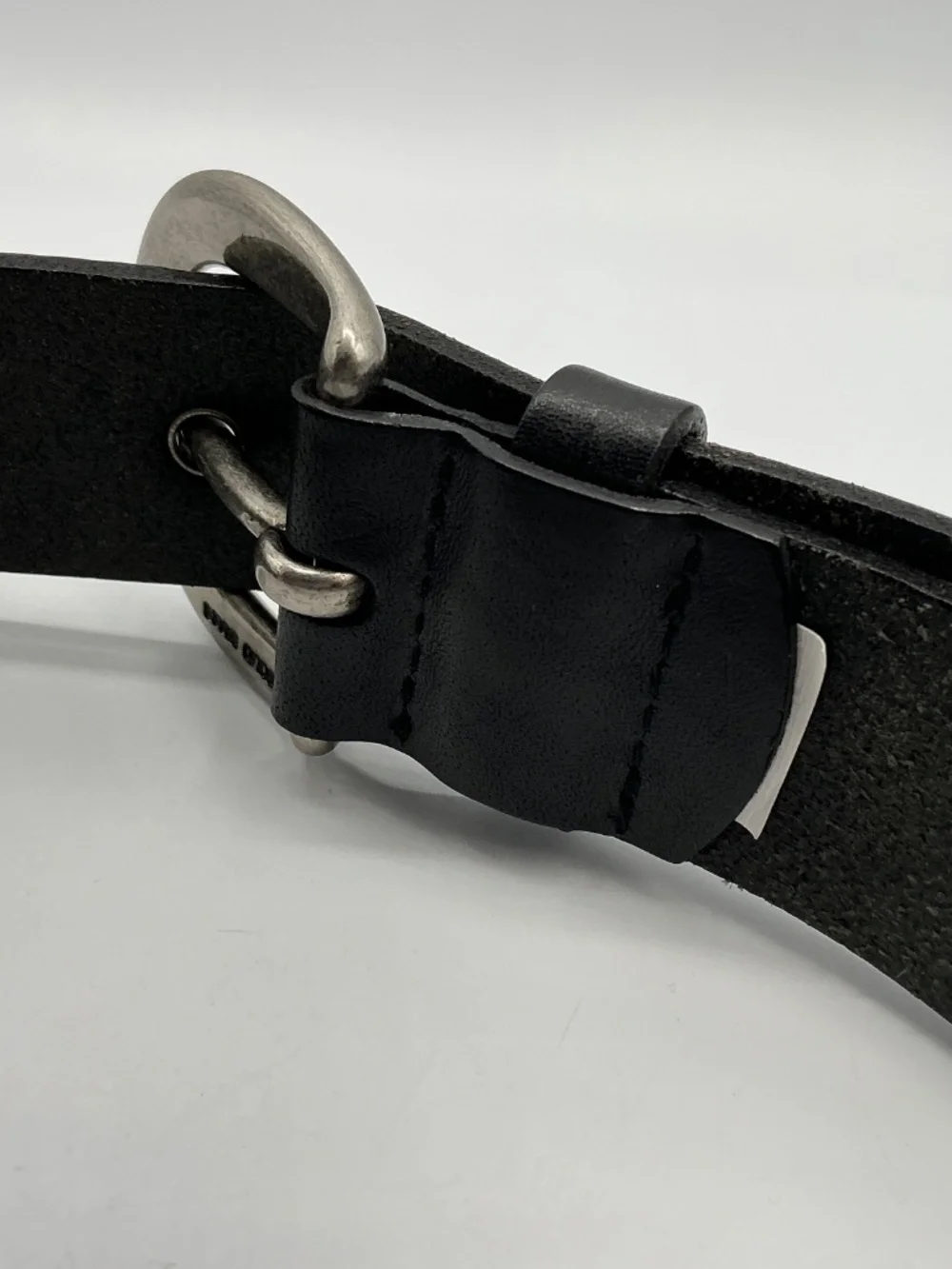 VTG Belt Black Leather Eyelet Grommet Studded Waist Gothic Grunge Solid Brass